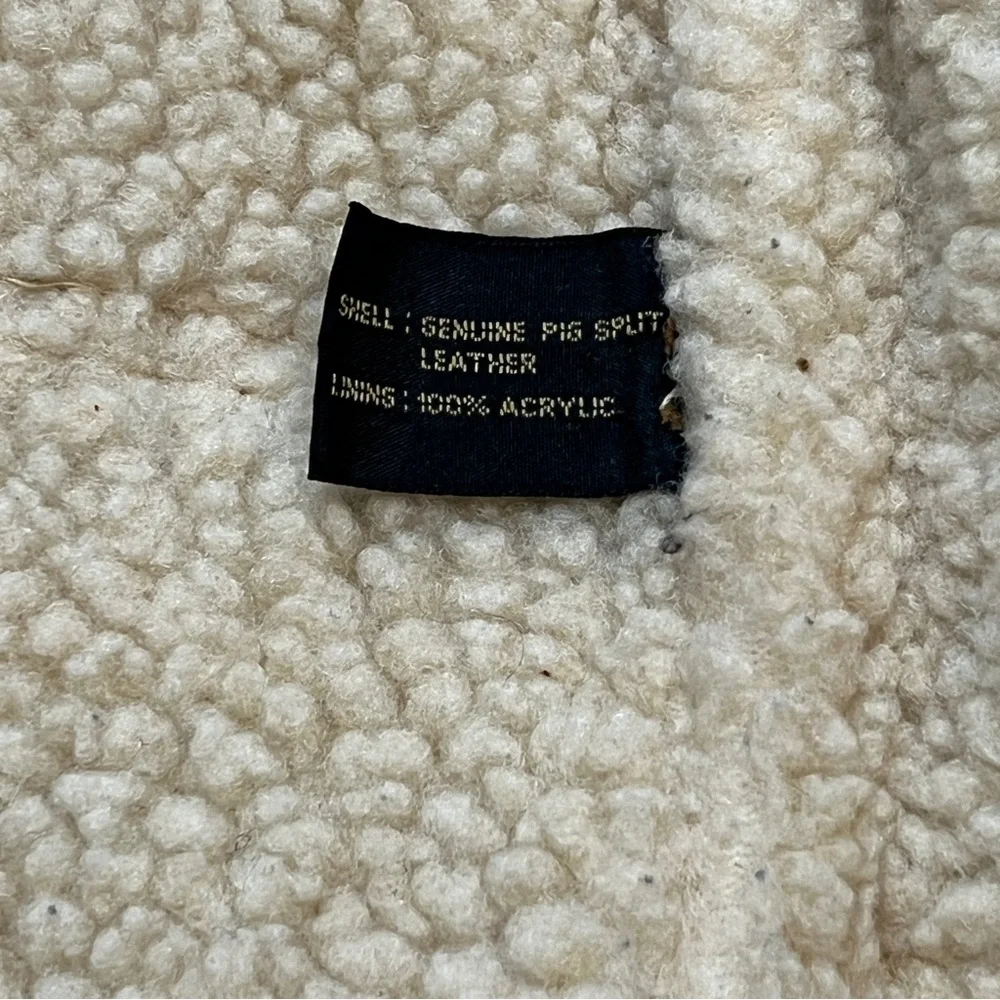 Express Brown Suede Leather Sherpa Vest Small - Picture 8 of 11